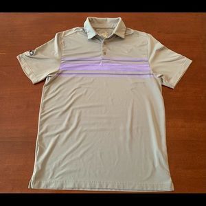 Under Armour Men’s Gray Polo-Medium